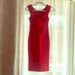 Pinup inspired red pencil dress